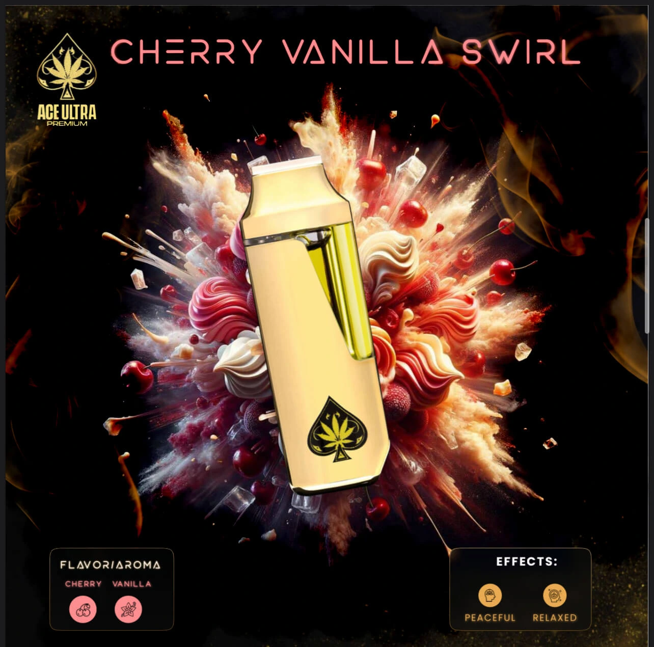 Ace ultra premium Cherry Vanilla Swirl 2g Mini Disposable